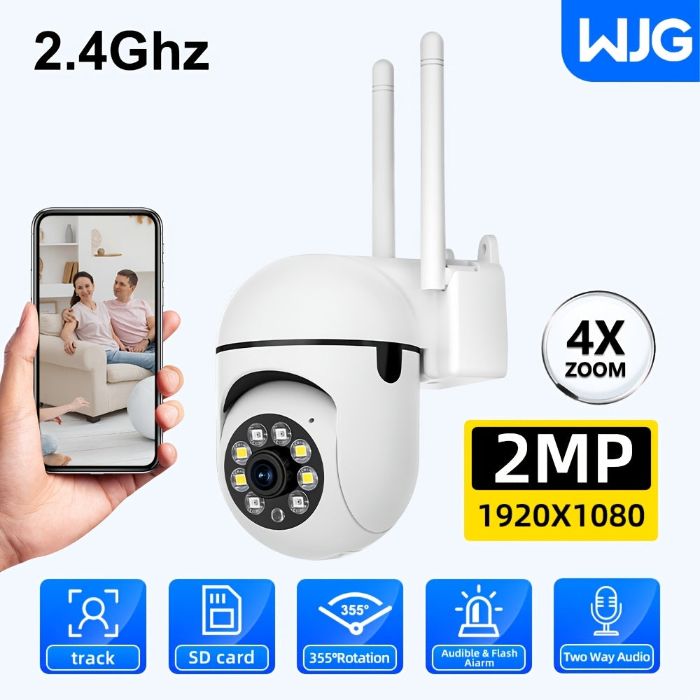 Wireless 1080P HD Security Camera with PTZ Night Vision and Auto-Tracking