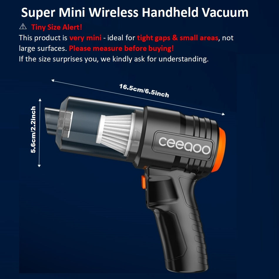 Wireless Handheld Vacuum Cleaner with Large Capacity Battery and Accessories