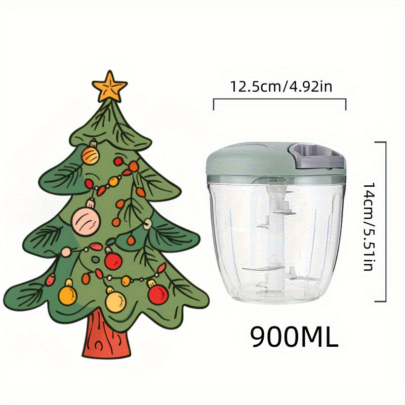 Manual Food Chopper Stainless Steel Kitchen Gadget for Vegetables Garlic Pepper Grinding