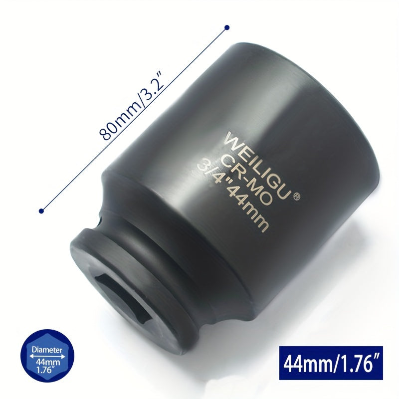 Тяжелая пневматическая головка-ключ 3/4 дюйма, средняя длина, хром-ванадий