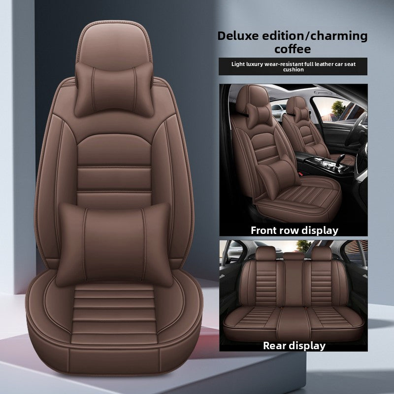 Car Seat Cover Set for 5-Seater Ice Slip Fiber PU All-Season Protection