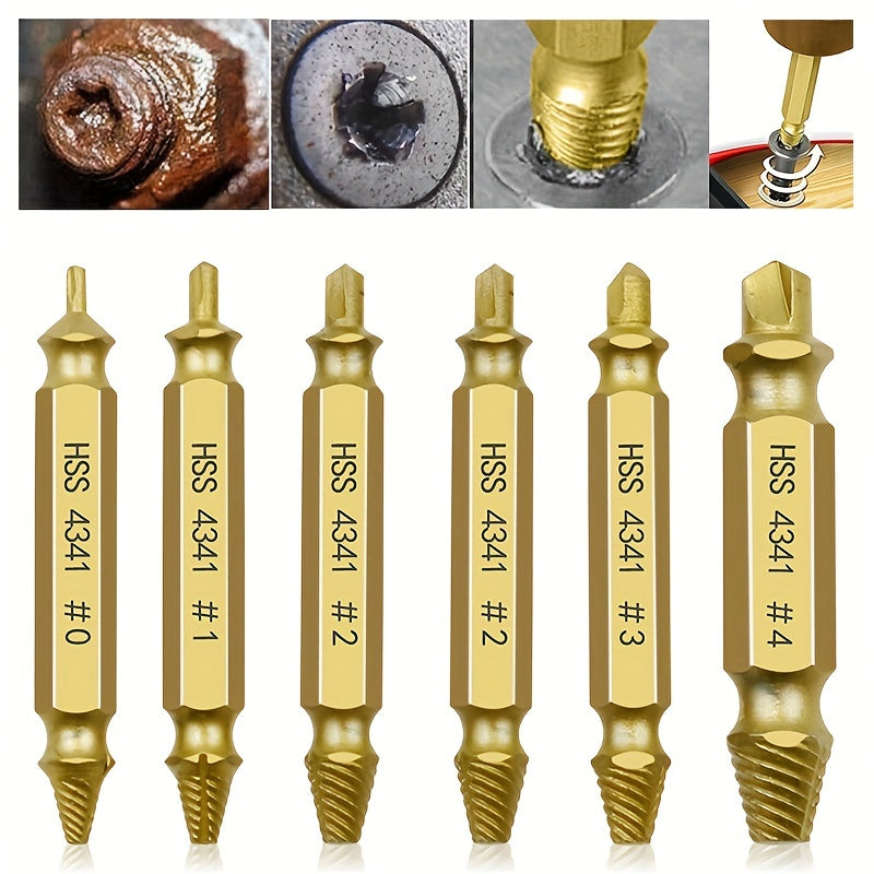 6pcs Damaged Screw Extractor Bit Set with Storage Box