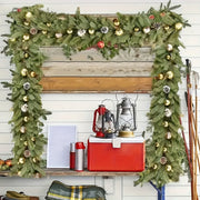 Artificial Green Christmas Pine Garland 179.83 cm for Fireplace Mantel and Table Decor