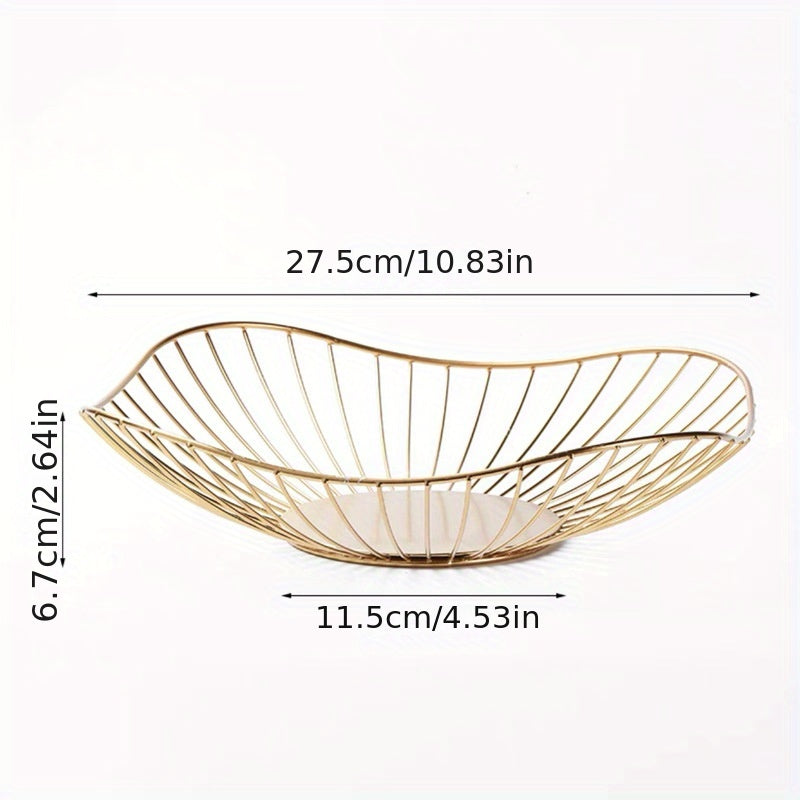 Metal Fruit Bowl for Serving and Storage Decorative Display Rack for Dining Table