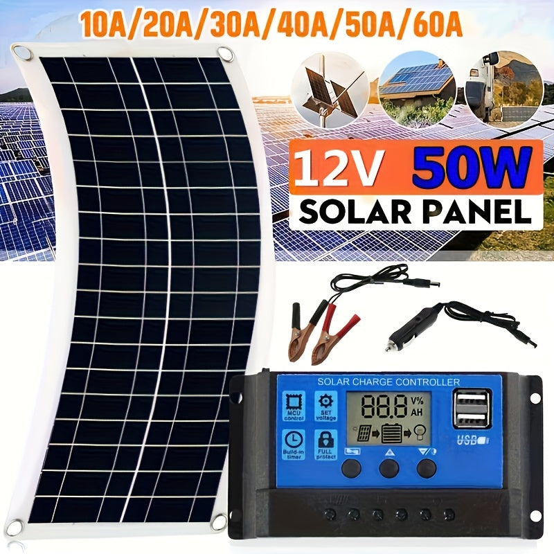 Portable Solar Panel Kit 12V 18V USB Charging for RV Camper Car