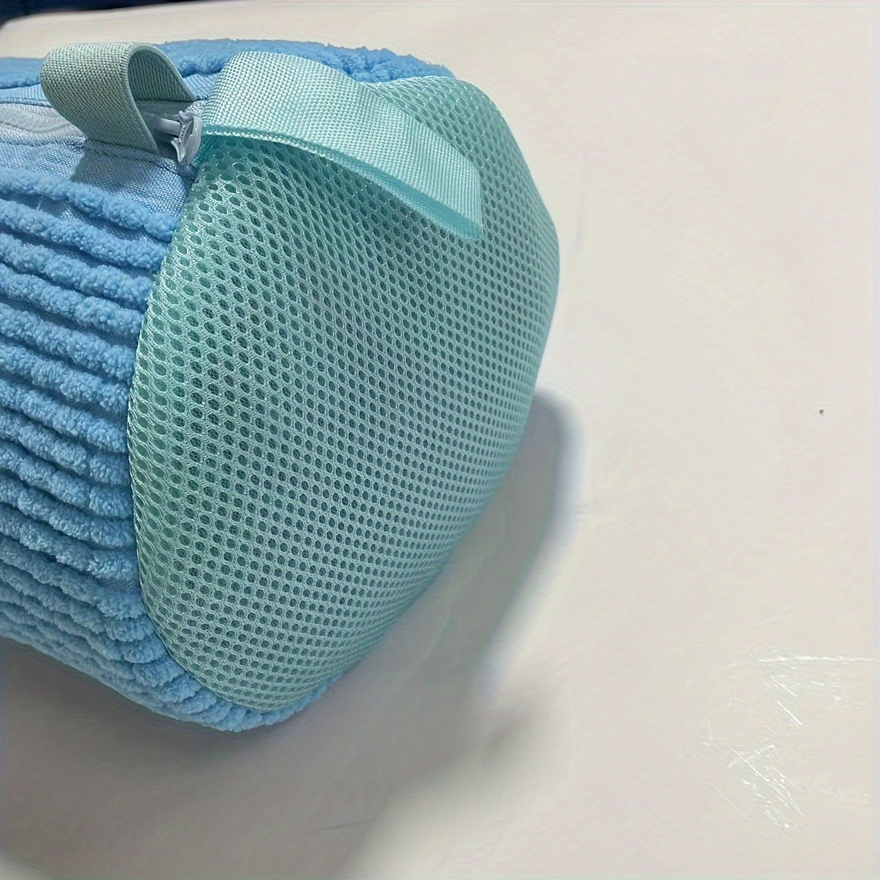 Yashil Chenille poyabzal yuvish sumkasi, zipli, sneaker tozalash uchun, mashinada yuvish mumkin