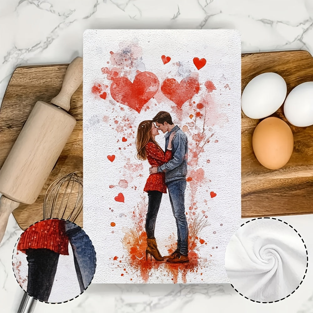 Valentine's Day uchun yumshoq oshxona sochiqlari, 40x60cm, singdiruvchi, mashina yuvishga mos