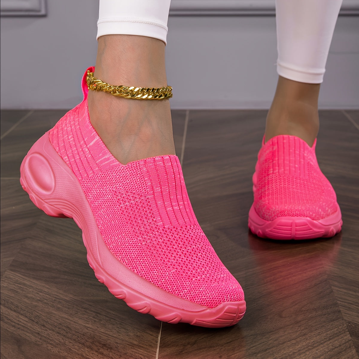 Women’s Casual Sports Socks Sneakers Thick Sole Air Cushion Shoes
