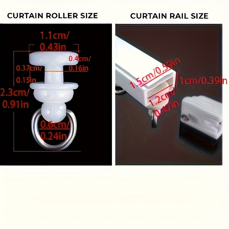 Self-Adhesive Curtain Track Set 1m 1.4m 2m with Rollers and Stoppers for Windows and Doors