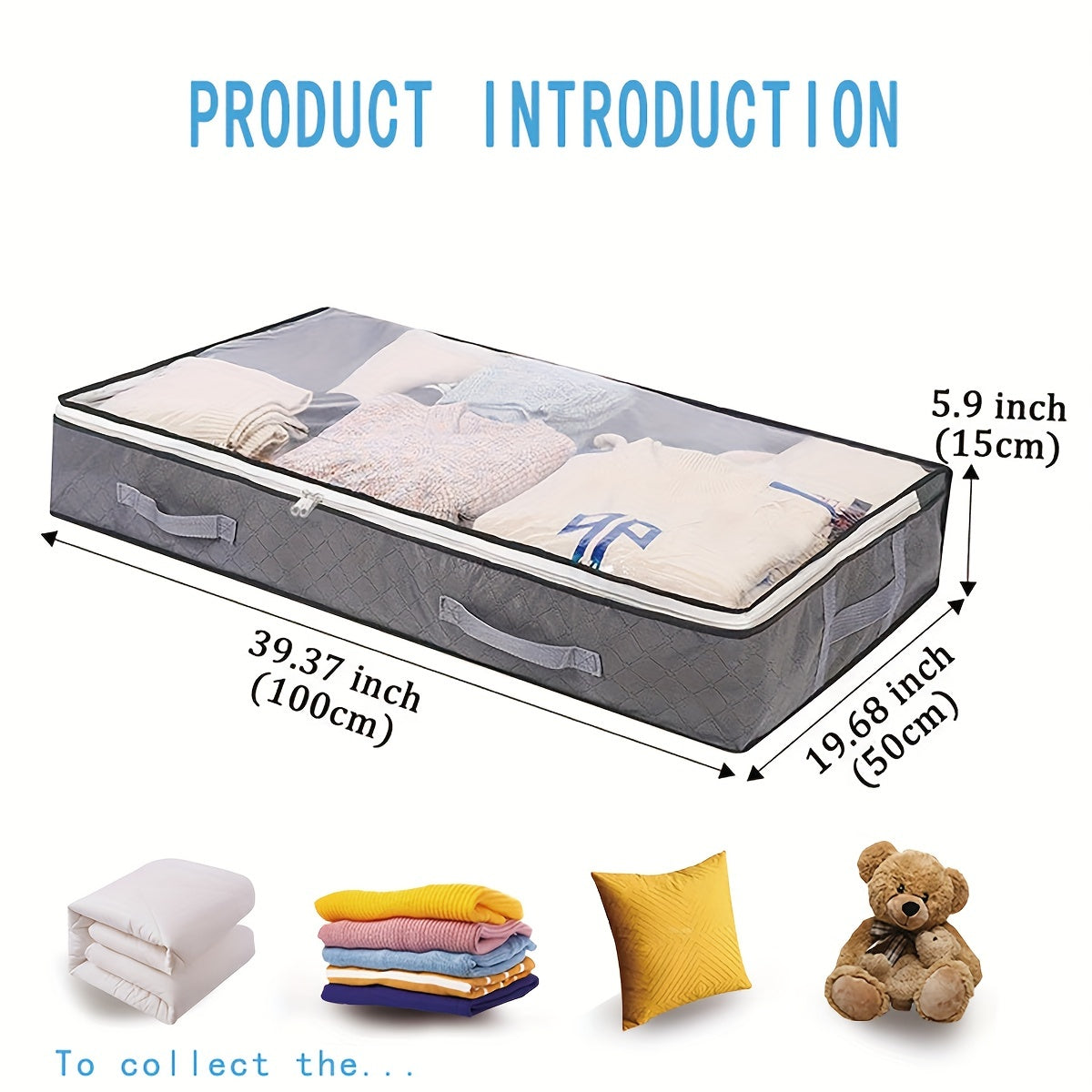 Storage Bags for Holiday and Clothing Storage, Foldable Moisture-Proof with Transparent Cover