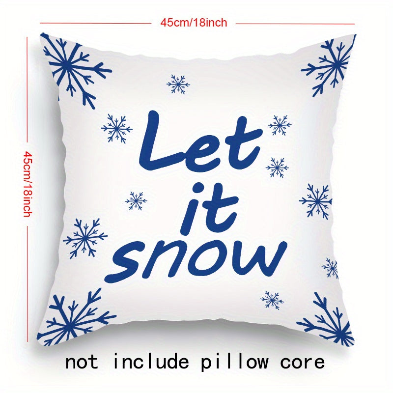 Набор из 4 наволочек с рождественской тематикой с различными дизайнами, 45.72 см X 45.72 см.