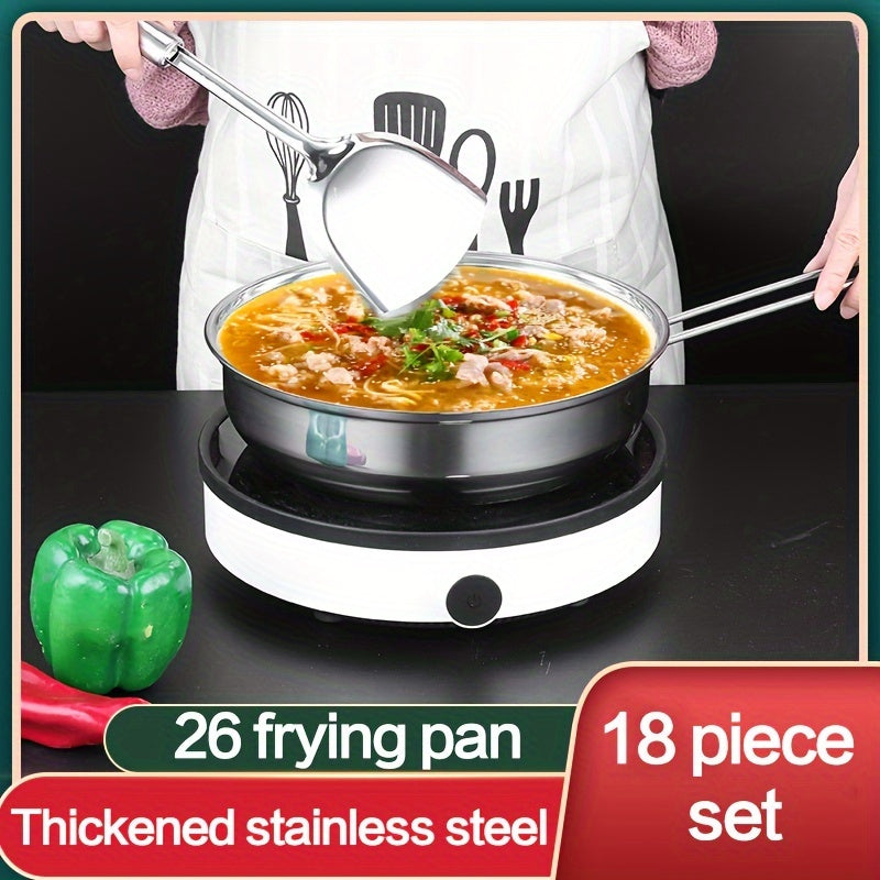 9-Piece Stainless Steel Kitchen Cookware Set Pots Pans Utensils