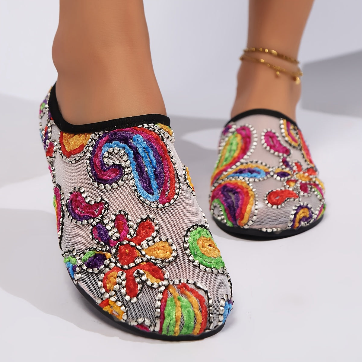 Women's Breathable Lightweight Slip-On Flats, Comfortable Versatile Shoes