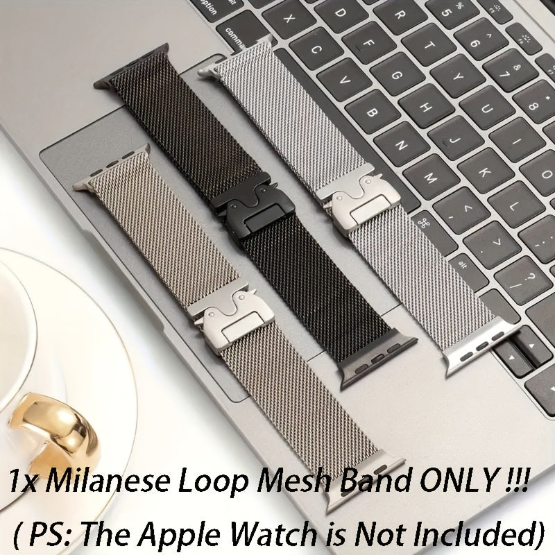 Stainless Steel Milanese Loop Watch Band for Apple Watch Series 4-10 Ultra 2 49mm 44mm 45mm