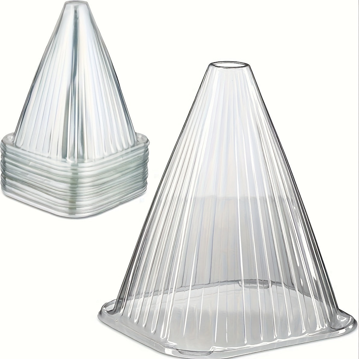 Set of 20/30/50 Transparent Plant Covers for Frost and Slugs 22x19x19 cm