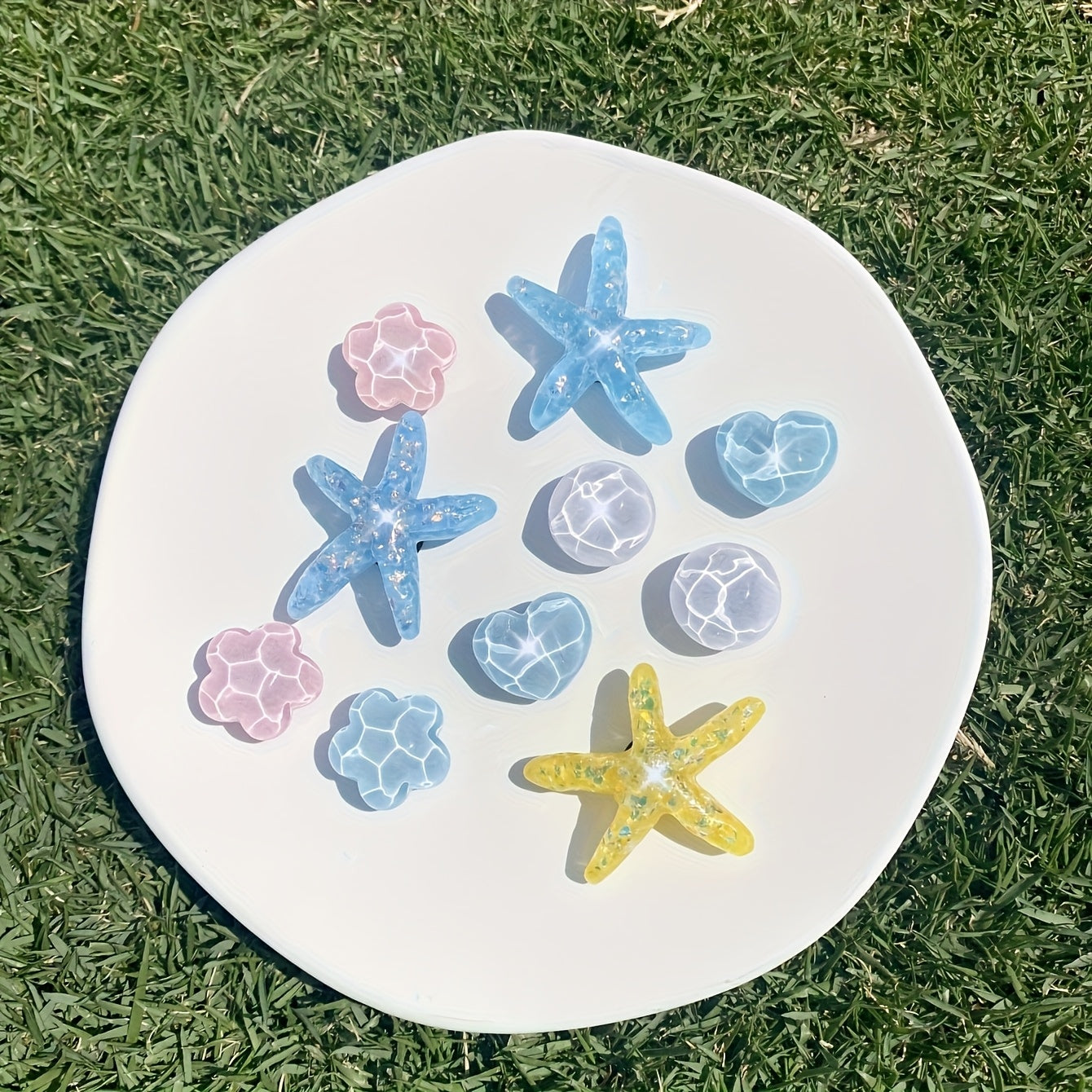 20pcs Starfish Shell Water Ripple Shoe Accessories for Sandals and Garden Shoes