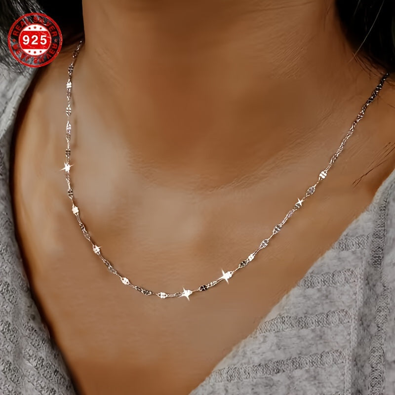 Collarbone Necklace de plata de ley para mujeres piel sensible regalo elegante