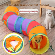 Foldable Pet Tunnel for Cats and Dogs, Polyester, Interactive Play and Training