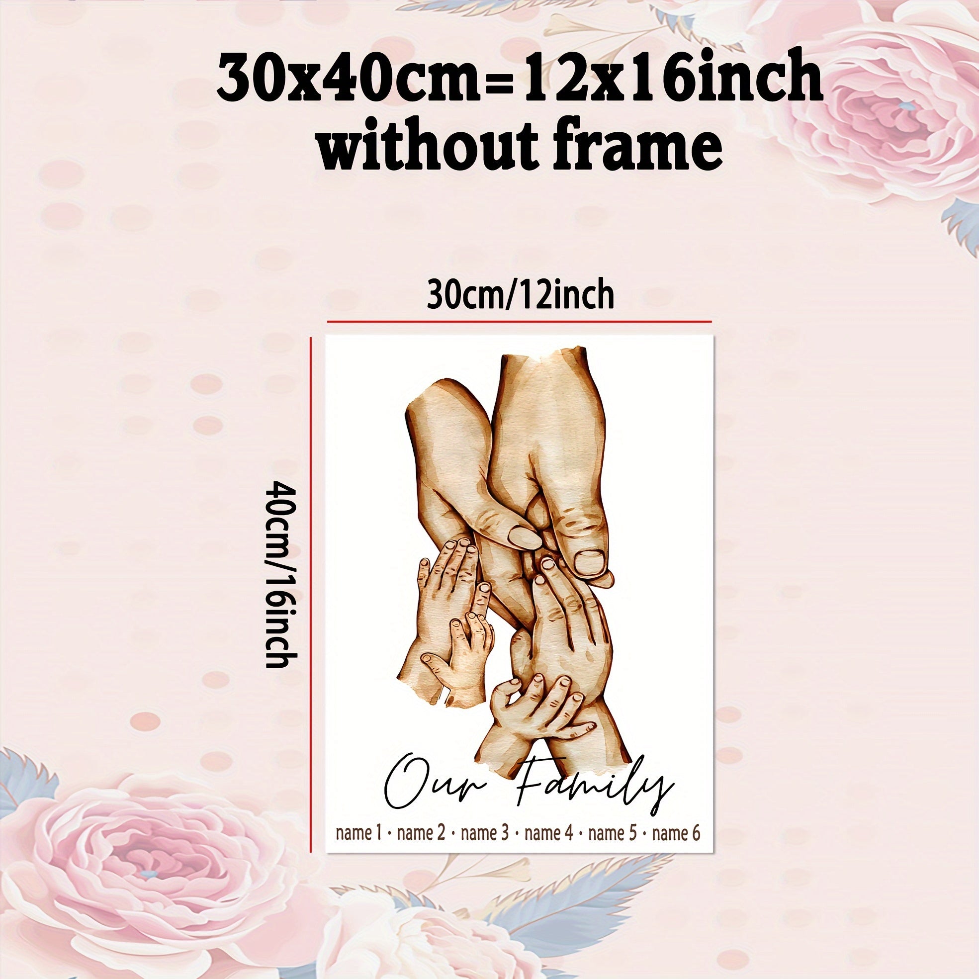 Personalized Family Name Canvas Wall Art 12x16 Inch Unframed Home Decor