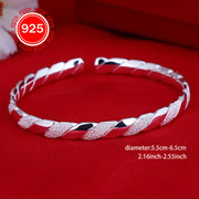 Hypoallergenic 925 Silver ochiq bangil bangle taqinchoq ayollar va qizlar uchun o'zaro bog'langan dizayn