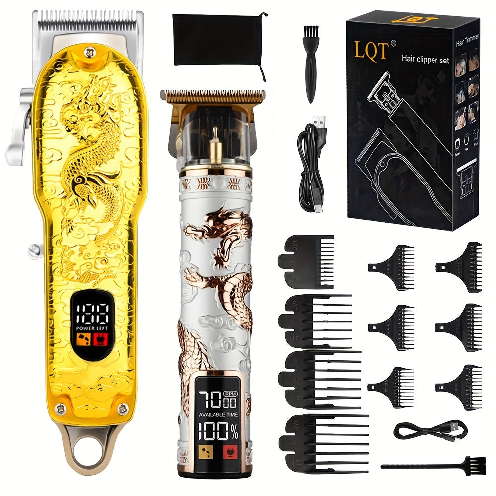 Set de cortapelos inalámbrico para hombres, profesional, potente, silencioso, recargable por USB