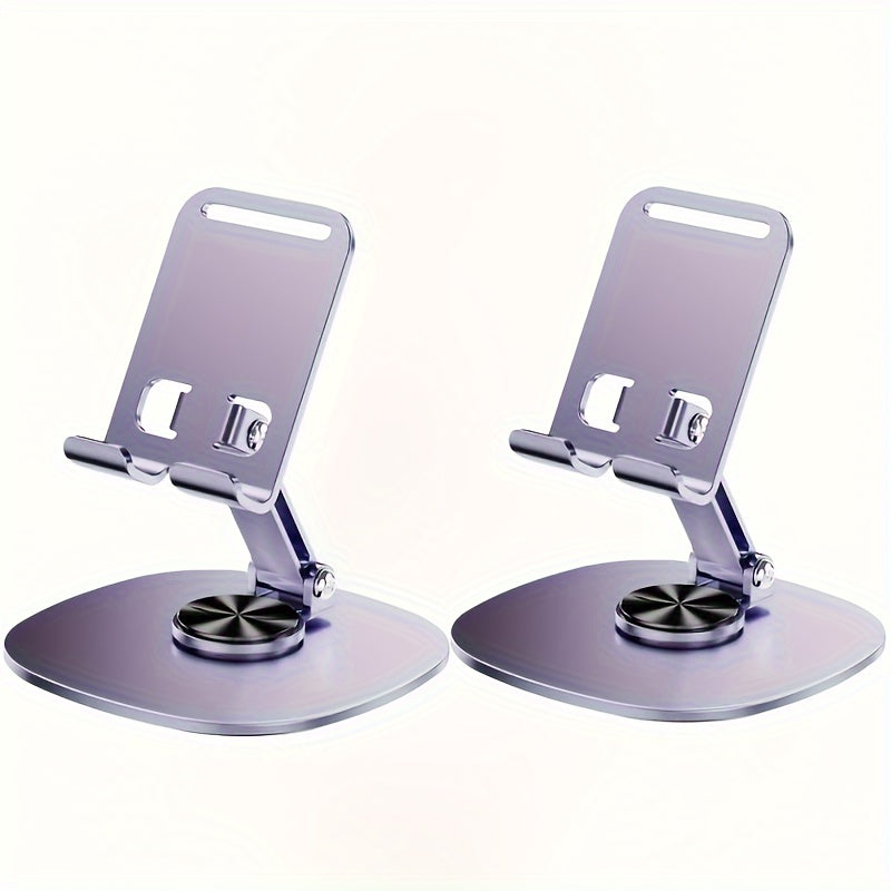 Soporte de teléfono de metal con diseño plegable de rotación de 360° ajustable para teléfonos y tablets