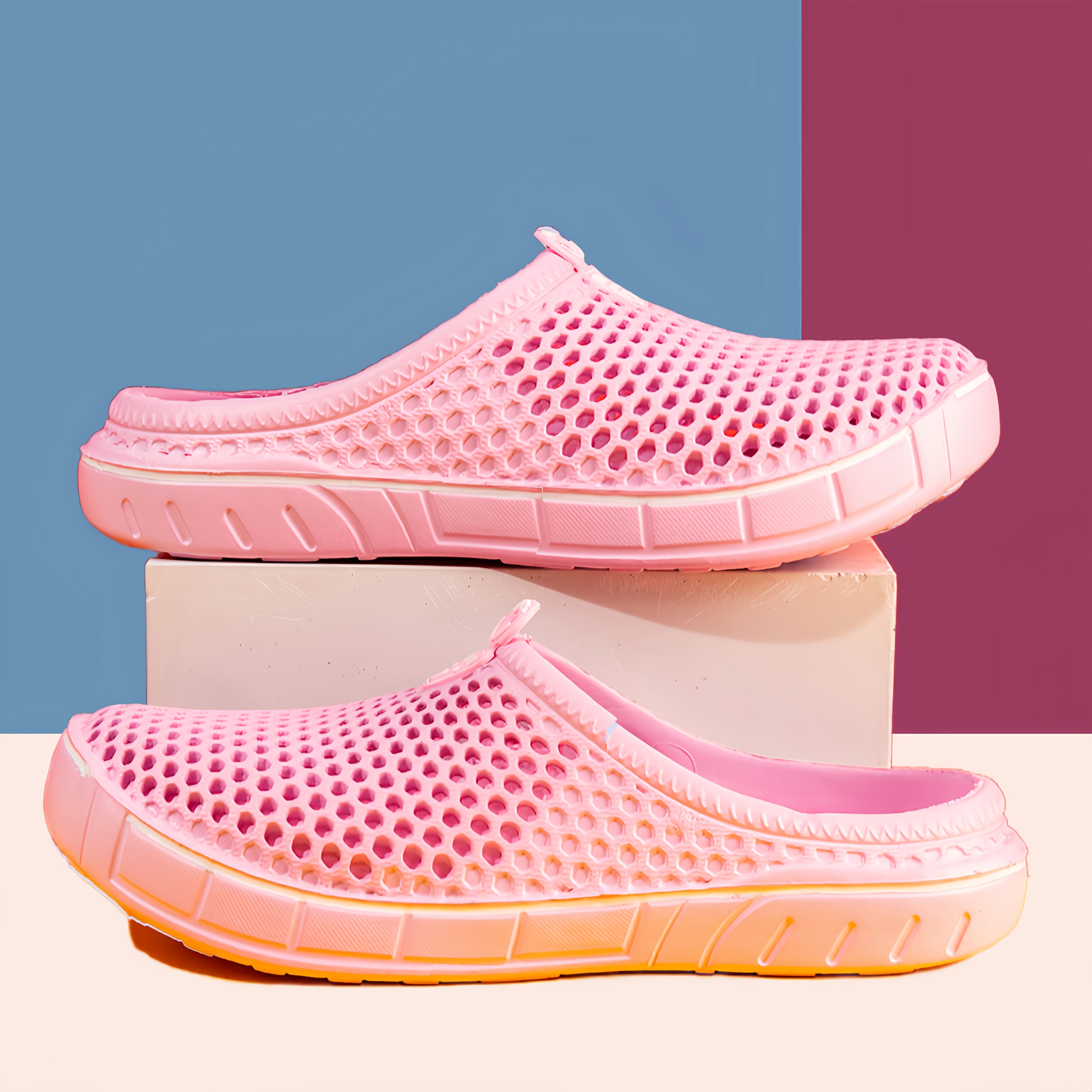 Women's Summer Breathable Hole-Toe Casual Sandals Light Lightweight Solid