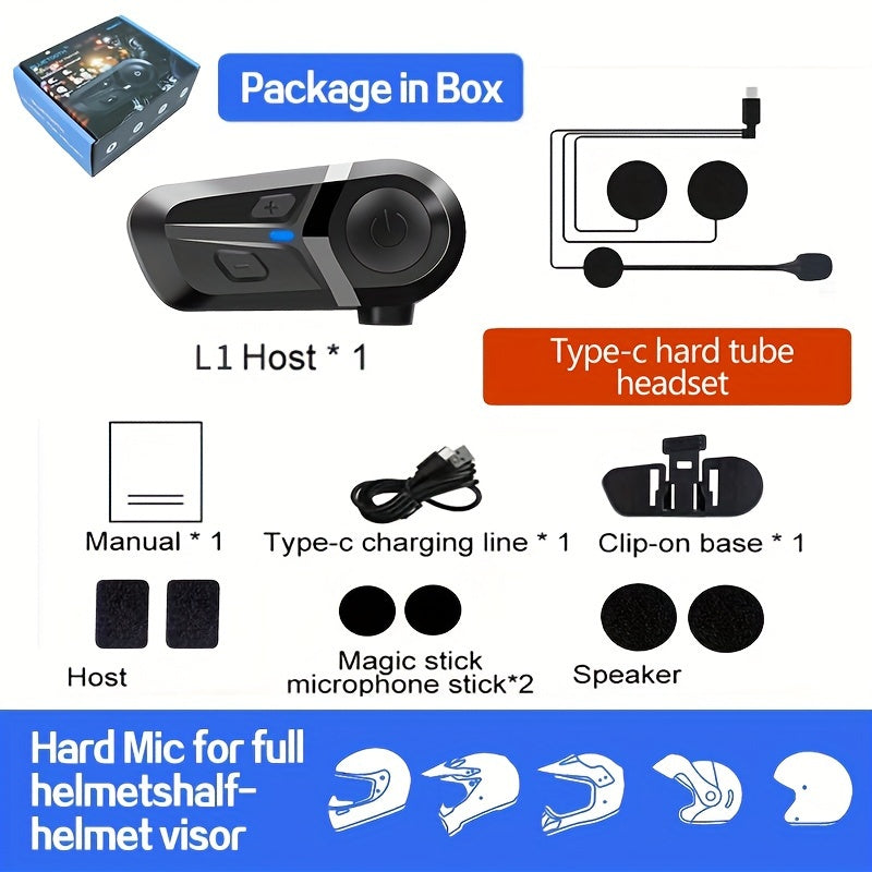 Wireless Motorcycle Helmet Earphone with Music Player and Headset