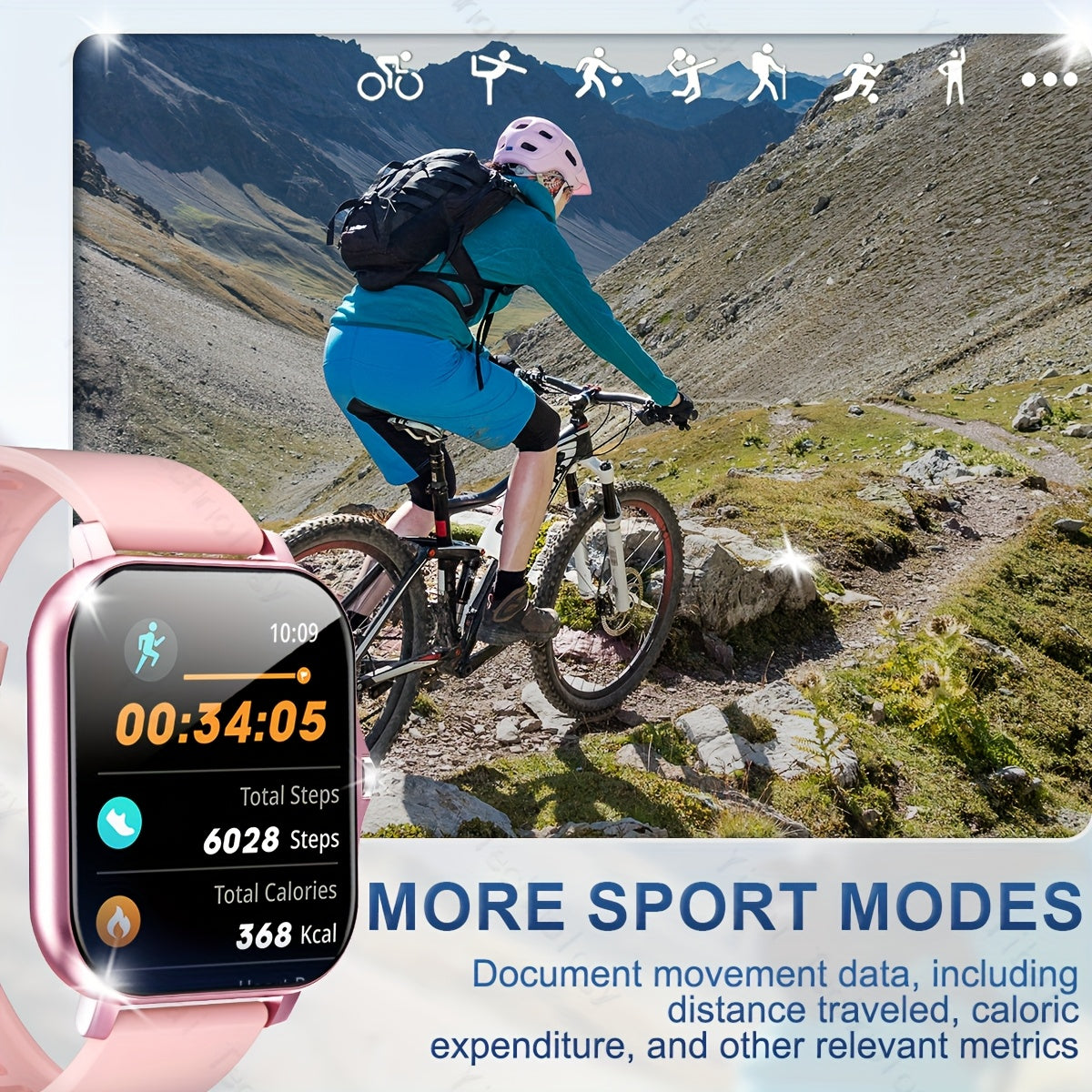 Sports Smartwatch for Men and Women 1.83-Inch HD Screen Fitness Tracker Voice Assistant