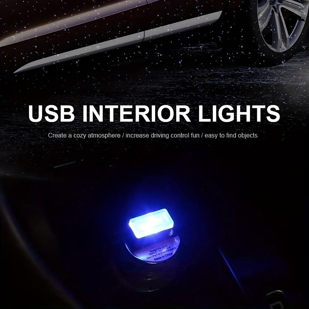 Mini USB LED Car Interior Light ABS Material 7 Color Options Ambient Neon