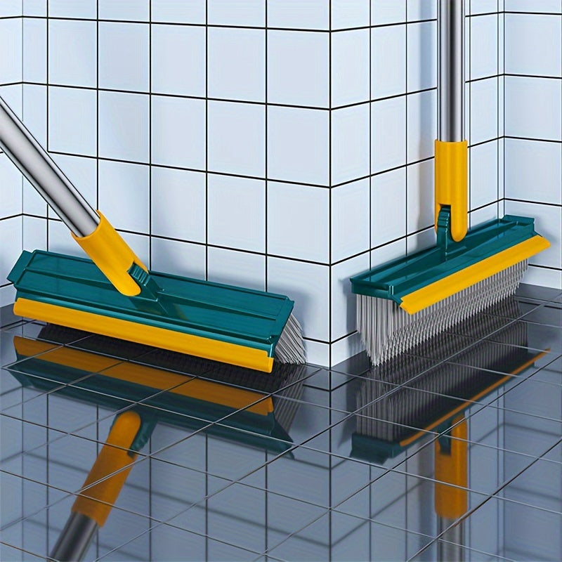 Ko'p funksiyali uzoq tutqichli cho'tka, moslashtiriladigan bosh bilan - mustahkam kauchuk, turli xil uy tozalash vazifalari uchun ekologik toza, hammomlar, oshxonalar, yashash xonalari va ofislar uchun mukammal, zarur tozalash materiallari.