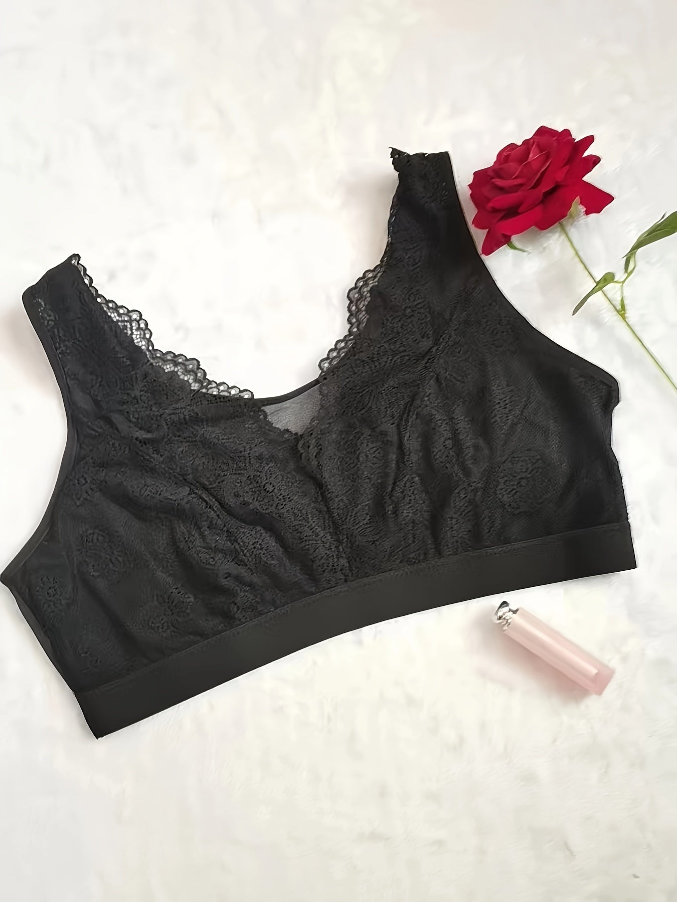 Plus o'lchamli ayollar uchun gul naqshli korsetti mesh yarim shaffof bra