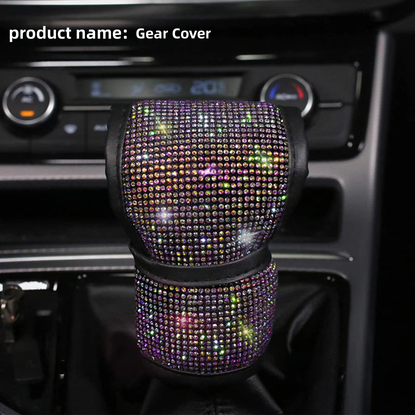 Avtomobil uzatish vintlari qopqog'i PU charmli dekorativ uzatish qopqog'i bilan soxta olmos dizayni