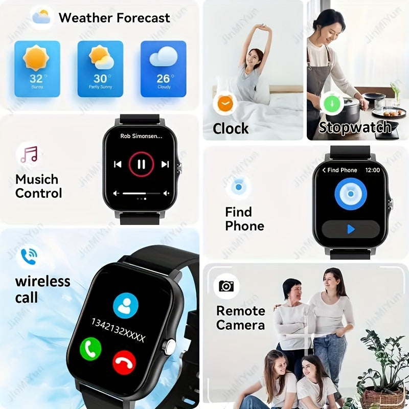 Full Touch Screen Smartwatch with Text Messages Call Support 100+ Sports Modes