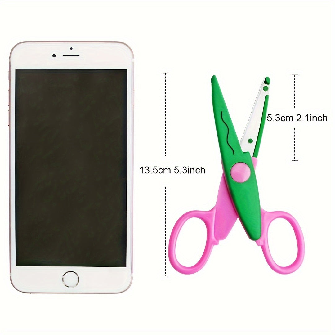 6-Piece Craft Scissors Set with Decorative Edges for Scrapbooking and DIY Projects