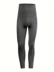 Men's High-Waisted Cotton Leggings Slim Fit Tummy Control Stretch Long for Fall Spring