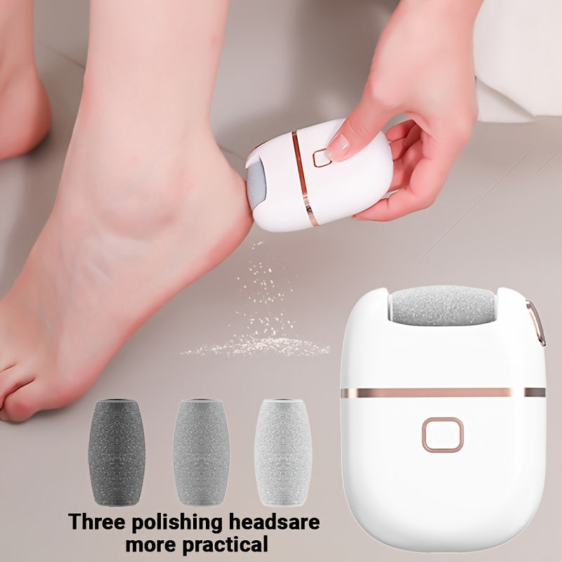 Electric Foot File with 3 Roller Heads Rechargeable Callus Remover and Foot Polisher