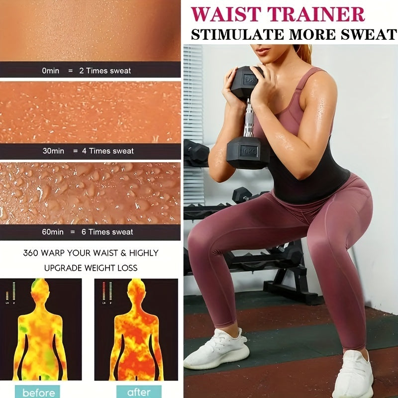 Women's Fitness Belt Waist Shaping Toning Sauna Belt with Sweat-Reducing Polyester