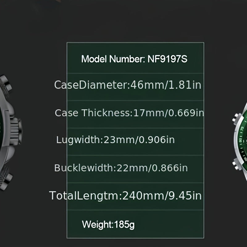 Men's Stainless Steel Sports Watch with Multifunctional Quartz and Luminous Display