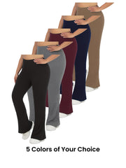 Plus Size Women's Soft High Waisted Flare Pants Tummy Control Bootleg