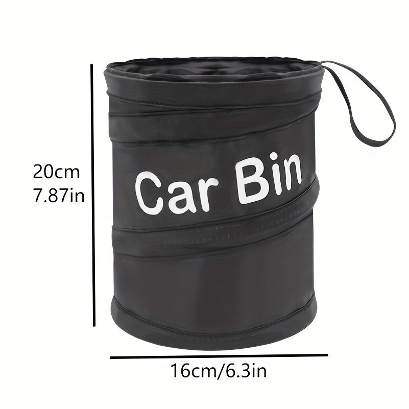 Fabric Car Trash Bin Collapsible Waste Basket Automotive Organizer