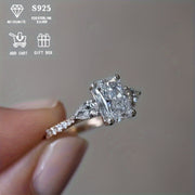 2ct Moissanite Engagement Ring in Sterling Silver with Certificate