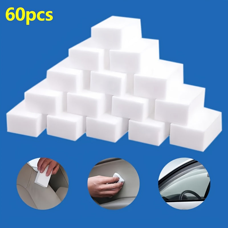 60 Magic Melamine Foam Sponges Multipurpose Cleaning for Kitchen Bathroom Car