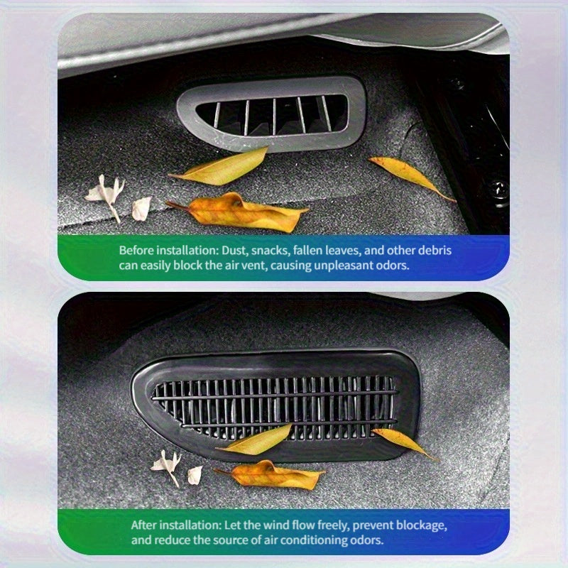 Rear Seat Under Vent Dust Cover Stainless Steel Protector for 2025 Vehicles 2pcs