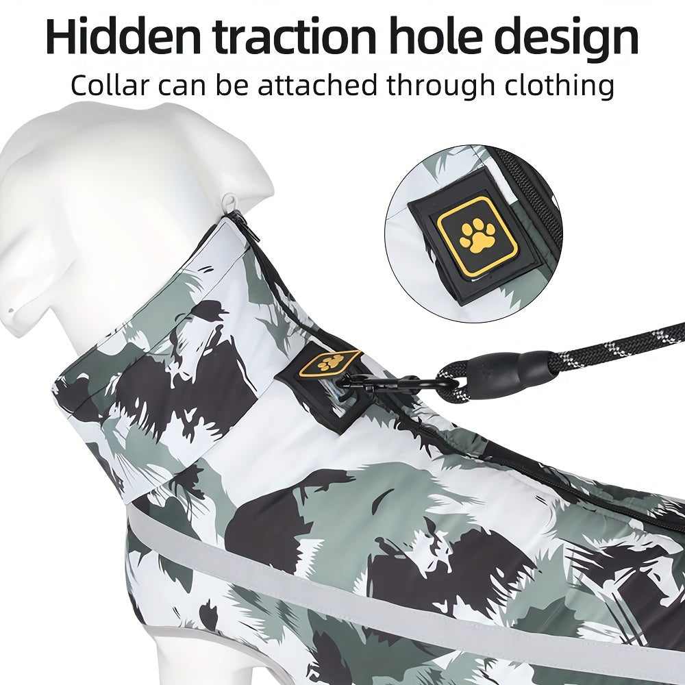 Waterproof Windproof Dog Jacket with Reflective Strips for All Breed Sizes