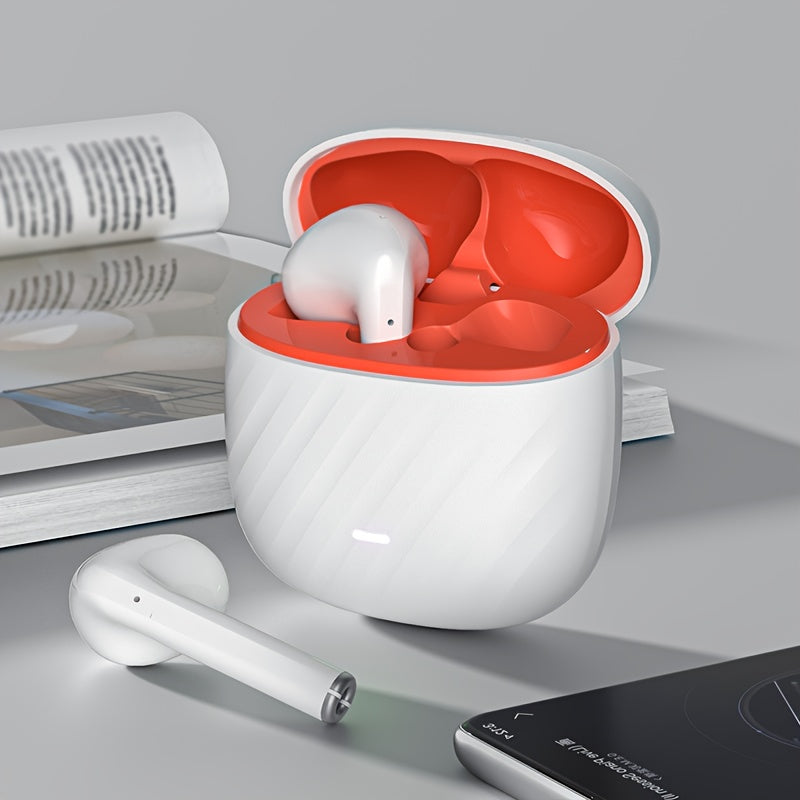 Auriculares inalámbricos con control táctil, aislamiento de sonido, micrófono integrado, batería de larga duración, carga USB-C para llamadas y juegos