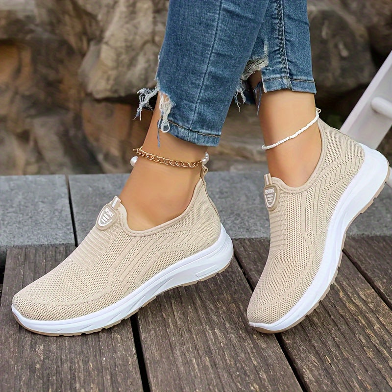Women's Breathable Slip-On Sneakers Lightweight Casual Shoes Navy Blue Summer Walking