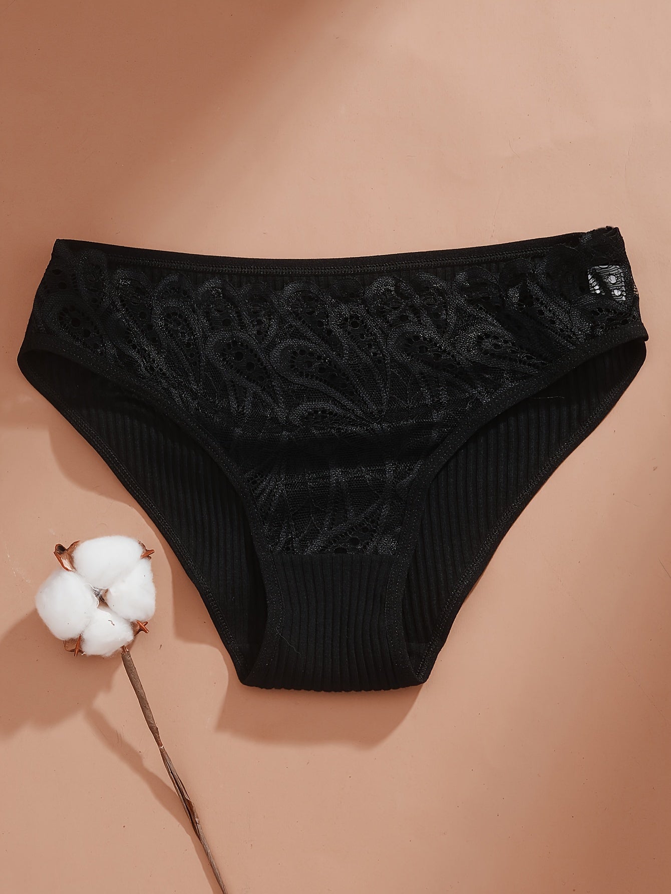 Women's Cotton Briefs 4-Pack with Lace Trim Mid Rise Breathable Comfortable Underwear