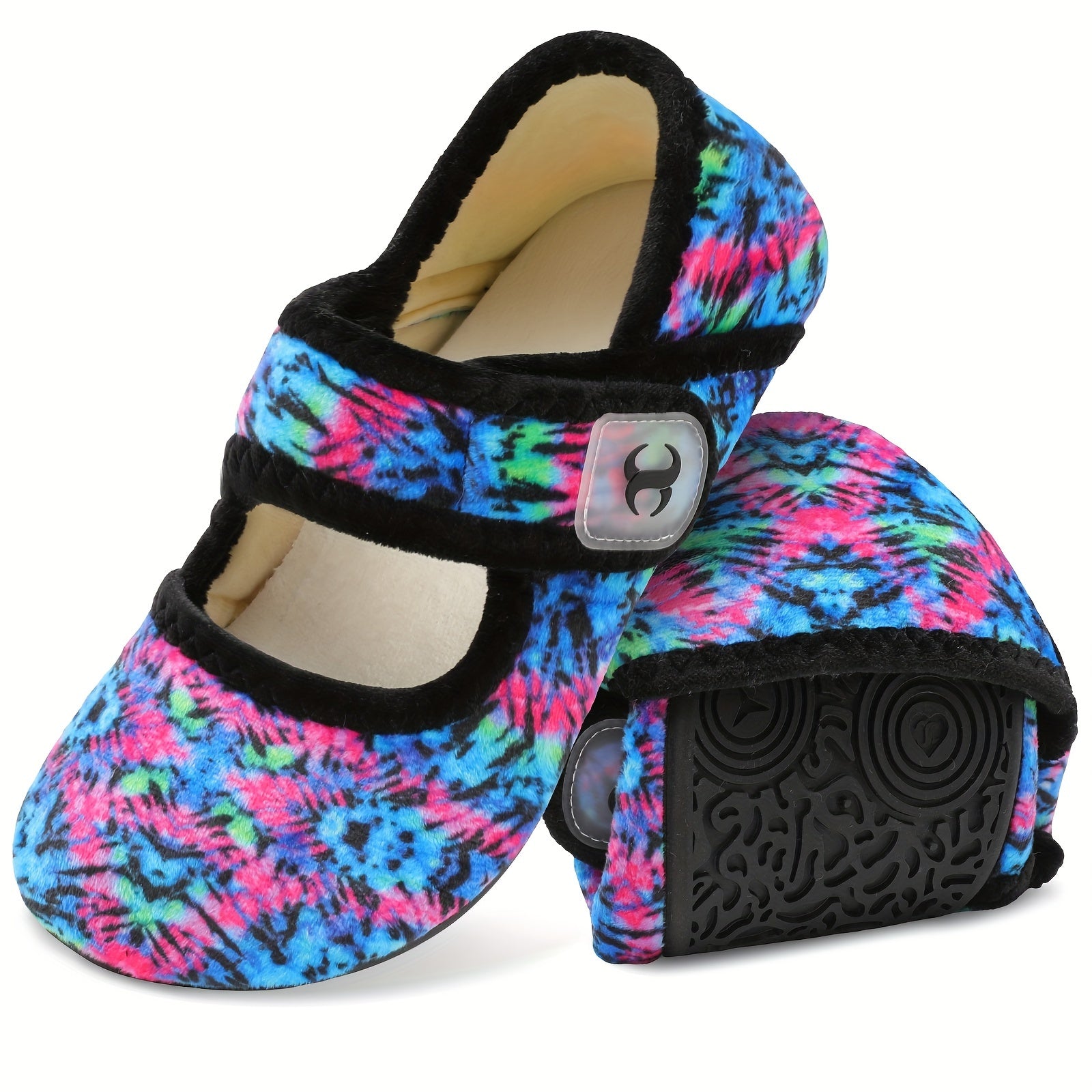 Women's Slip-On Flats - Soft Warm Lightweight Shoes with Hook and Loop