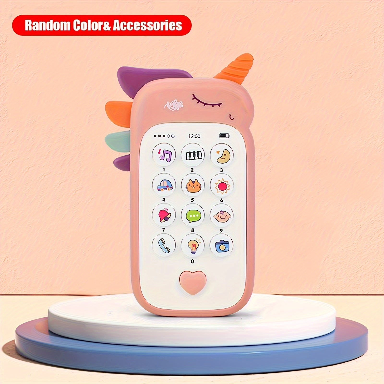 Bolalar uchun ta'limiy telefon o'yinchoq - Mustahkam va yorqin pushti, ko'k yoki sariq ranglarda - Bayram sovg'alari uchun ideal, batareyalar kiritilmagan